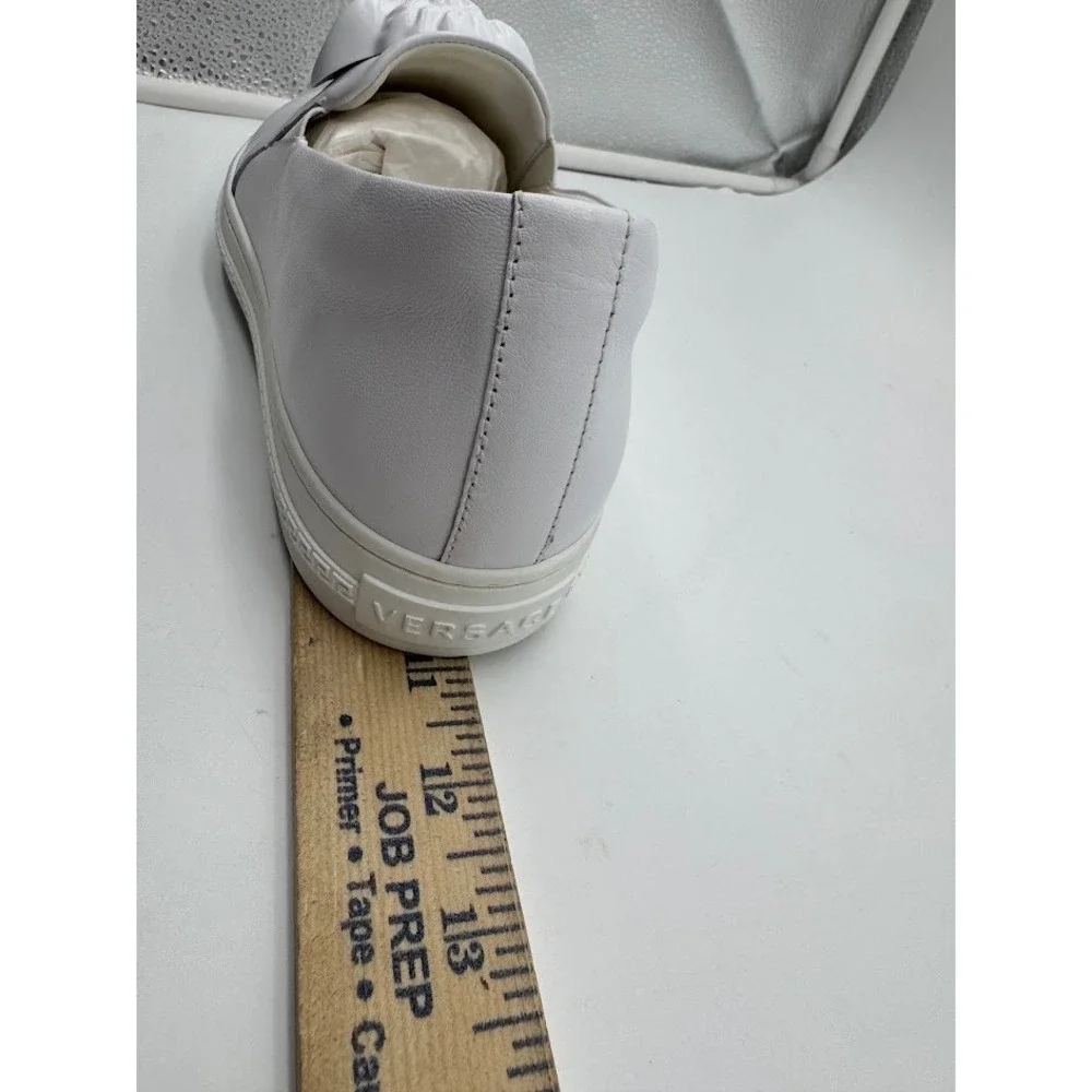 Versace Medusa Head White Leather Slip On Sneakers DSU6123 Men Size 39 NEW